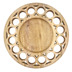 saro lifestyle CH252 Circle Cutout Wooden Charger