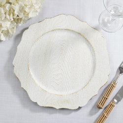 Saro Lifestyle CH755 Faux Wood Charger