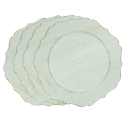 Saro Lifestyle CH755 Faux Wood Charger