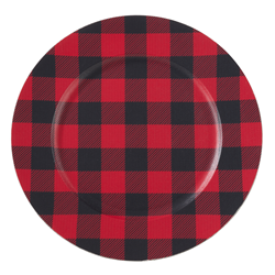 saro lifestyle CH801 Buffalo Plaid Charger