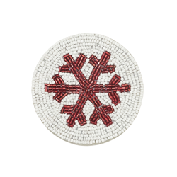 saro lifestyle CO258 Beaded Snowflake Coaster