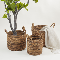 Saro Lifestyle HA200 Abaca Baskets - Set Of 3