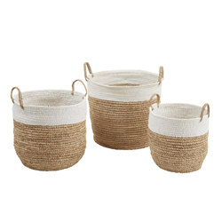 saro lifestyle HA2105 Two-Tone Baskets - Set Of 3