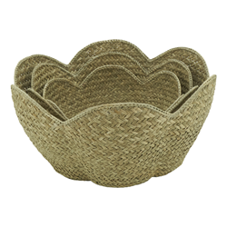Saro Lifestyle HA253 Scalloped Baskets - Set Of 3