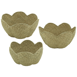 saro lifestyle HA253 Scalloped Baskets - Set Of 3