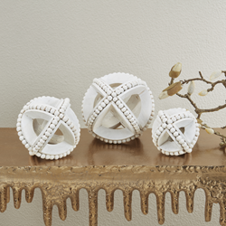 Saro Lifestyle HA648 Wooden Beaded Orb