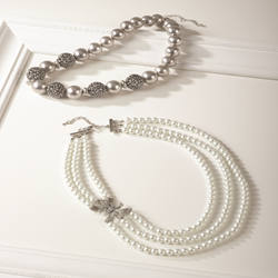 Saro Lifestyle J051N Faux Pearl Necklace