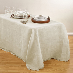 Saro Lifestyle JU209 Fringed Jute Tablecloth