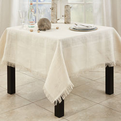 Saro Lifestyle JU209 Fringed Jute Tablecloth