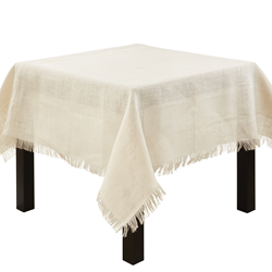 saro lifestyle JU209 Fringed Jute Tablecloth