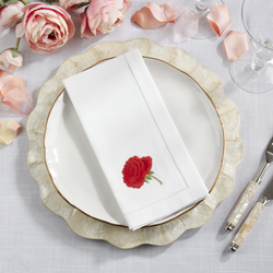 Saro Lifestyle NM215 Embr'd Rose Napkin