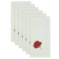 Saro Lifestyle NM215 Embr'd Rose Napkin