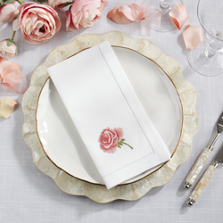 Saro Lifestyle NM216 Embr'd Rose Napkin