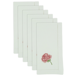 Saro Lifestyle NM216 Embr'd Rose Napkin