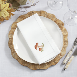 Saro Lifestyle NM220 Embr'd Mushrooms Napkin