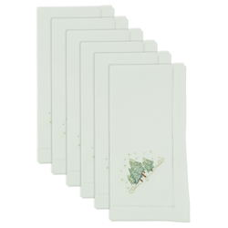 Saro Lifestyle NM222 Embr'd Pine Trees Napkin