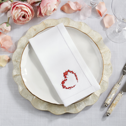 Saro Lifestyle NM224 Embr'd Heart Napkin