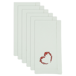 Saro Lifestyle NM224 Embr'd Heart Napkin