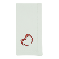 saro lifestyle NM224 Embr'd Heart Napkin