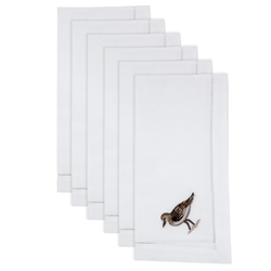 Saro Lifestyle NM225 Embr'd Bird Hemstitch Napkin
