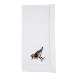 saro lifestyle NM225 Embr'd Bird Hemstitch Napkin