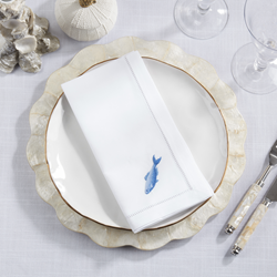 Saro Lifestyle NM226 Embr'd Fish Hemstitch Napkin