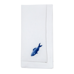 saro lifestyle NM226 Embr'd Fish Hemstitch Napkin