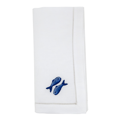 saro lifestyle NM227 Embr'd Fish Hemstitch Napkin