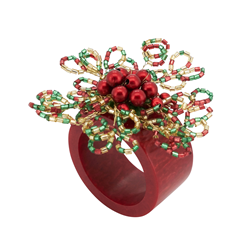 saro lifestyle NR042 Beaded Napkin Ring