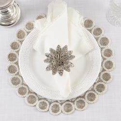 Saro Lifestyle NR109 Beaded Flower Napkin Ring