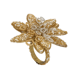 saro lifestyle NR109 Beaded Flower Napkin Ring