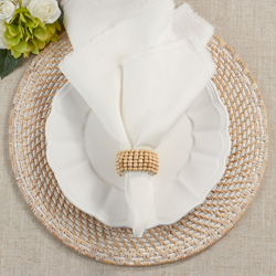 Saro Lifestyle NR120 Wooden Bead Napkin Ring