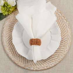 Saro Lifestyle NR120 Wooden Bead Napkin Ring