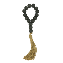 saro lifestyle Nr122 Wood Bead Tassel Napkin Ring