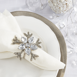 Saro Lifestyle NR136 Snowflake Design Napkin Ring