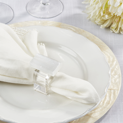 Saro Lifestyle NR159 Selenite Napkin Ring - Set Of 4