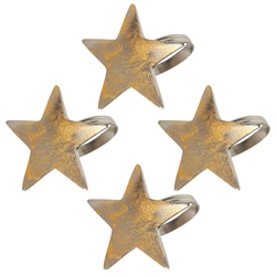 Saro Lifestyle NR182 Gold Texture Star Napkin Ring