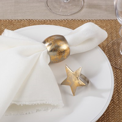 Saro Lifestyle NR183 Gold Texture Napkin Ring