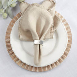 Saro Lifestyle NR643 Square Hammered Napkin Ring