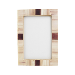 saro lifestyle PF302 Ribbed Bone Photo Frame