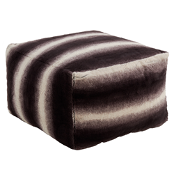 saro lifestyle PU050 Animal Print Faux Fur Pouf