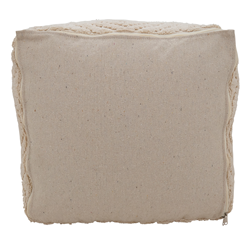 Saro Lifestyle PU196 Handloom Pouf