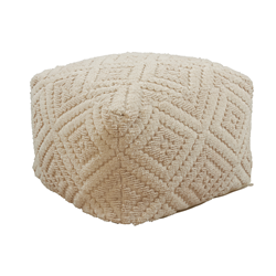 saro lifestyle PU196 Handloom Pouf