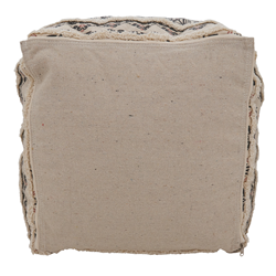 Saro Lifestyle PU197 Printed And Tufted Pouf