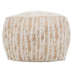 Saro Lifestyle PU2323 Foil Print Faux Fur Pouf