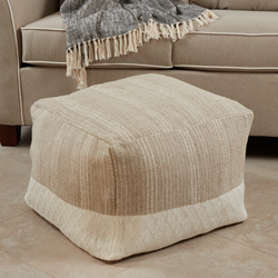 Saro Lifestyle PU289 Two-Tone Pouf