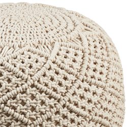 Saro Lifestyle PU315 Macramé Pouf
