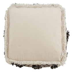 Saro Lifestyle PU319 Fringe Zig Zag Pouf
