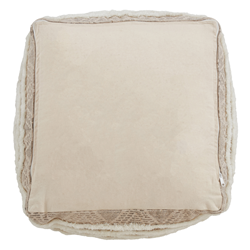 Saro Lifestyle PU322 Printed And Embroidered Pouf