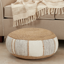 Saro Lifestyle PU420 Woven Pouf
